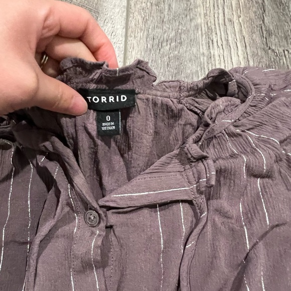 Torrid Purple Stripe Blouse - Picture 12 of 13